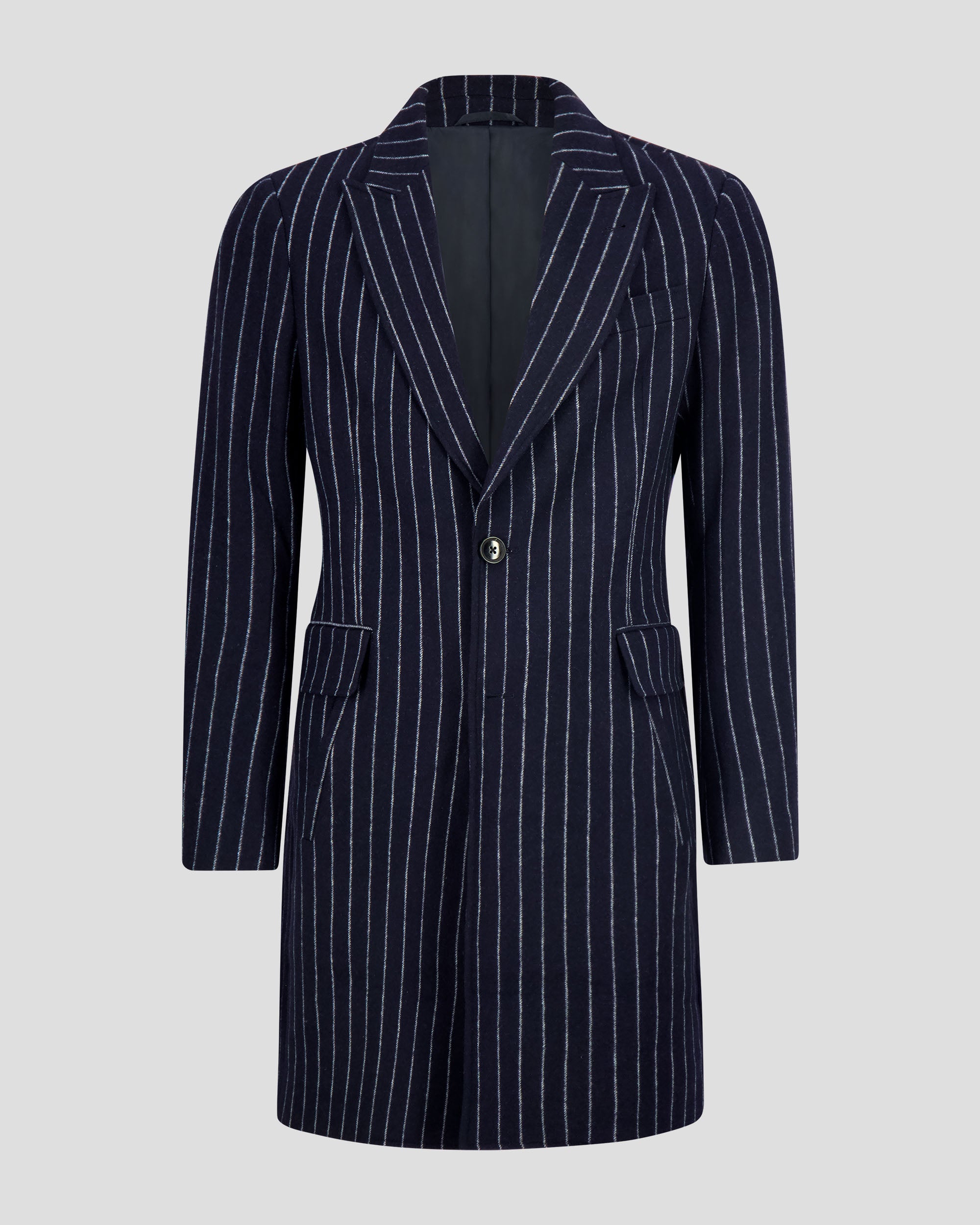 Men's Full Length Overcoat | Pinstripe | Southern Gents