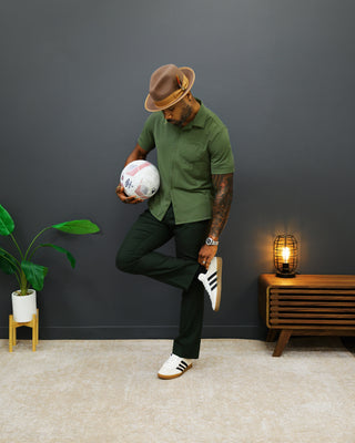 Southern Gents Camp Collar Shirt - Olive Green