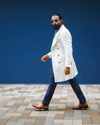 Southern Gents Double Breasted Coat - Ivory