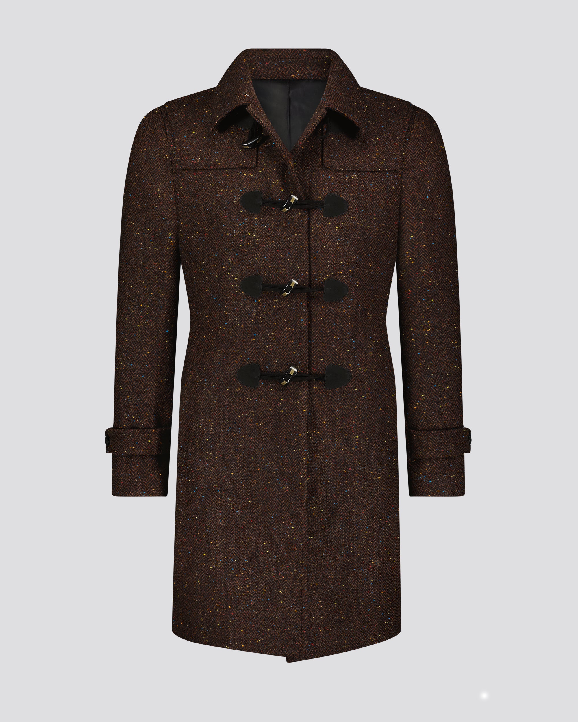 Southern Gents Duffle Coat – Brown Donegal Herringbone – Southern