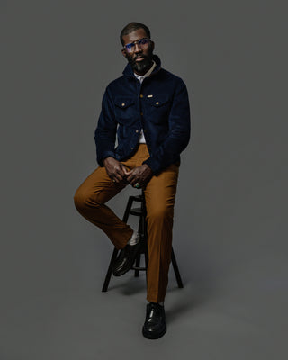 Southern Gents Corduroy Trucker Jacket - Navy