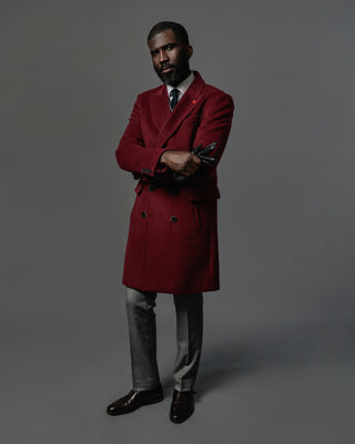 Southern Gents Double Breasted Topcoat – Burgundy