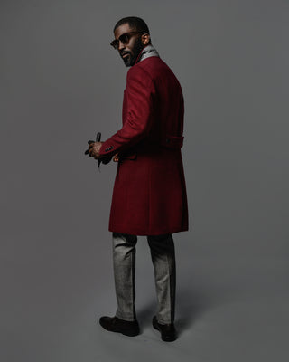 Southern Gents Double Breasted Topcoat – Burgundy
