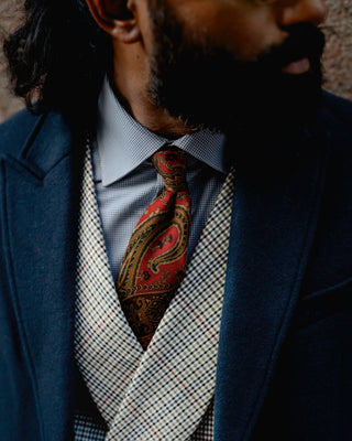 Southern Gents Microcheck Spread Shirt - Blue