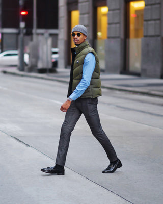 Southern Gents Detachable Hood Puffer Vest - Olive