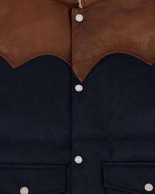 Southern Gents Western Rodeo Two Tone Vest - Brown + Navy 