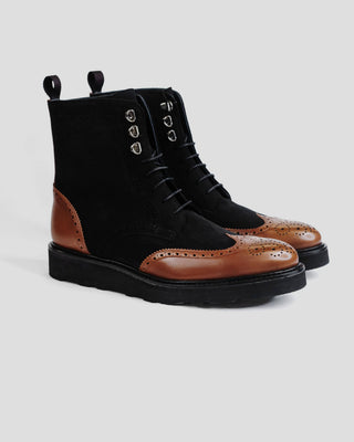 Southern Gents Rogue Wingtip Sport Boot - Black + Walnut