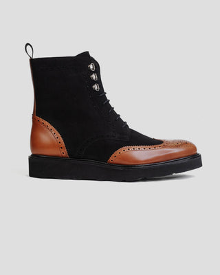 Southern Gents Rogue Wingtip Sport Boot - Black + Walnut
