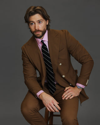 Southern Gents Double Breasted Blazer - Tobacco Brown