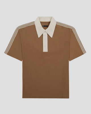 Southern Gents Vintage Cotton Polo - Chocolate + Vanilla