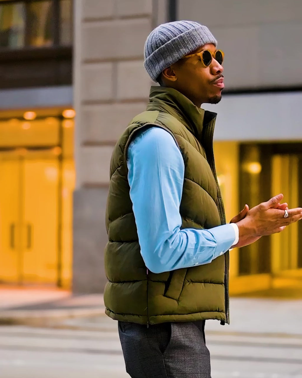 Southern Gents Detachable Hood Puffer Vest - Olive