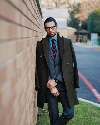 Southern Gents Double Breasted Coat - Olive