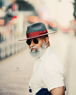 Southern Gents Ferguson Fedora - Slate + Burgundy