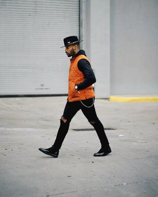 Southern Gents Quilted Vest - Tangerine