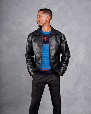 Southern Gents Leather Trucker Jacket - Black