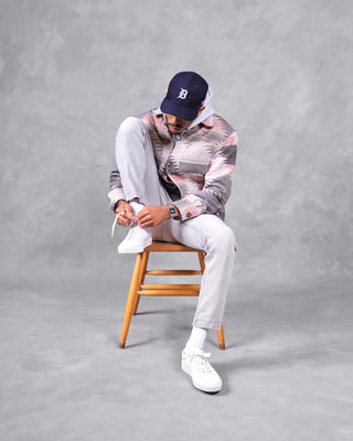 Southern Gents Aztec Overshirt - Pink + Grey