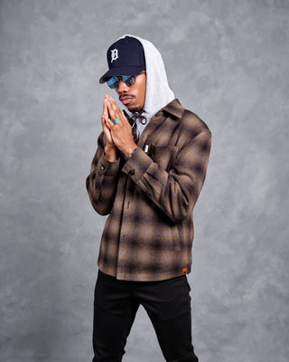 Southern Gents Quilted Overshirt - Bronze Plaid