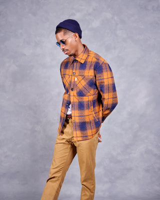 Southern Gents Quilted Overshirt - Mustard Plaid