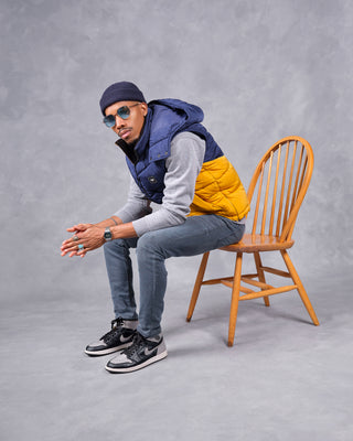 Southern Gents Puffer Vest - Mustard + Navy