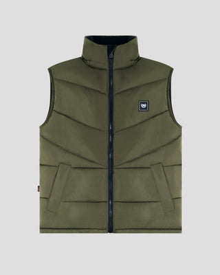 Southern Gents Detachable Hood Puffer Vest - Olive